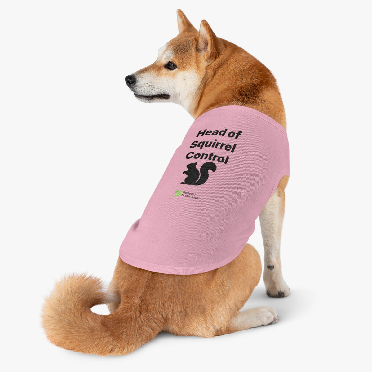 Backyard Nurserymen™ “Head of Squirrel Control” Dog Tank Top
