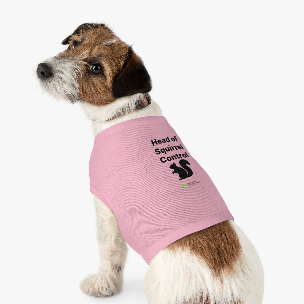 Backyard Nurserymen™ “Head of Squirrel Control” Dog Tank Top