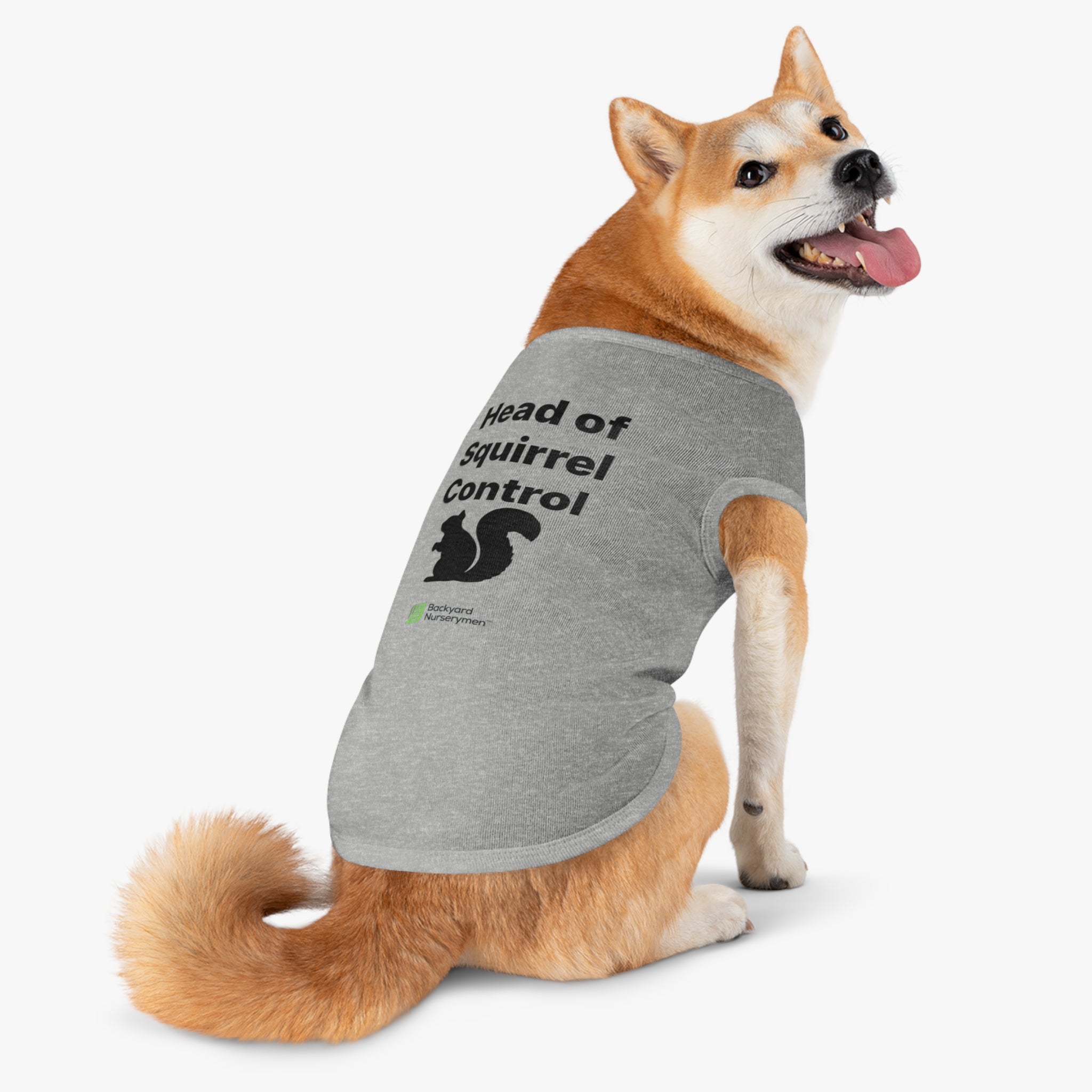 Backyard Nurserymen™ “Head of Squirrel Control” Dog Tank Top